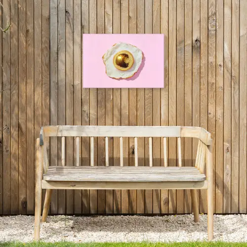 Ei - Disco - Ontbijt - Glitter Tuinposter op houten frame 2 cm dik klein -sfeer4