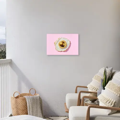 Ei - Disco - Ontbijt - Glitter Tuinposter op houten frame 2 cm dik klein -sfeer1