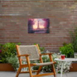 Eiffeltoren - Parijs - Roze Tuinposter op houten frame 2 cm dik klein -sfeer3