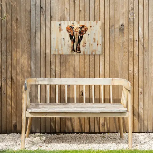 Olifant - Slurf - Mozaïek - Abstract Tuinposter op houten frame 2 cm dik klein -sfeer4