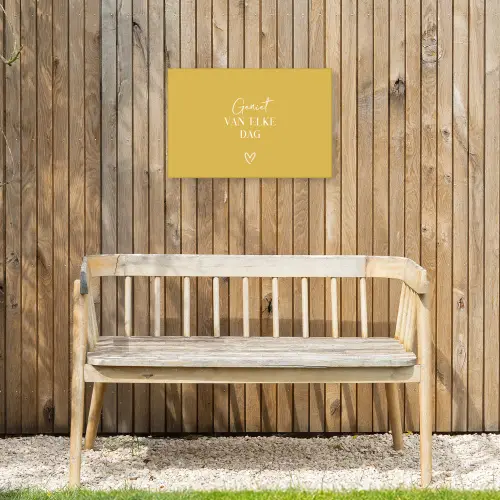 Geniet van elke dag Tuinposter op houten frame 2 cm dik klein -sfeer4