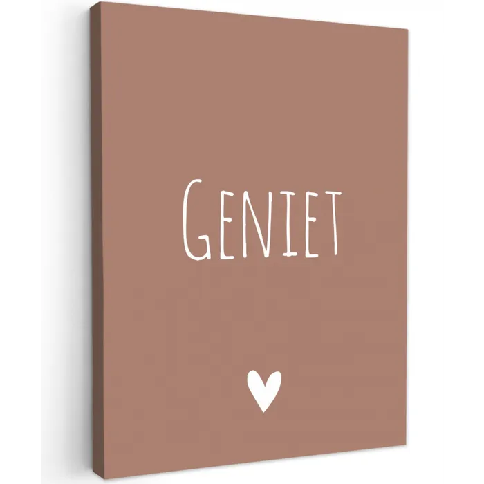 Geniet - Spreuken -Quotes Tuinposter op houten frame 2 cm dik klein -3d