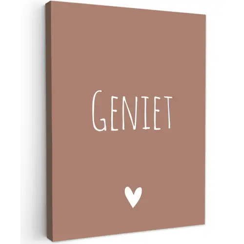 Geniet - Spreuken -Quotes Tuinposter op houten frame 2 cm dik klein -3d
