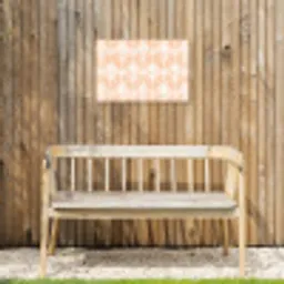 Waaier - Patroon - Perzik Tuinposter op houten frame 2 cm dik klein 845 -sfeer4