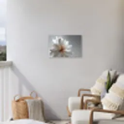 Bloem - Wit - Neutraal Tuinposter op houten frame 2 cm dik klein -sfeer1