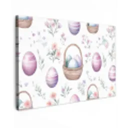 Bloemen - Paaseieren - Patroon Tuinposter op houten frame 2 cm dik klein -3d