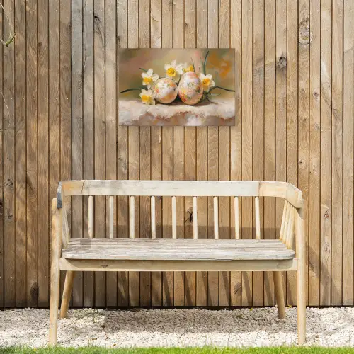 Bloemen - Eieren - Geschilderd Tuinposter op houten frame 2 cm dik klein -sfeer4