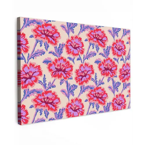 Bloemen - Patroon - Meerkleurig Tuinposter op houten frame 2 cm dik klein 845 -3d