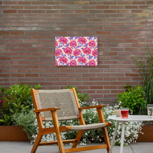 Bloemen - Patroon - Meerkleurig Tuinposter op houten frame 2 cm dik klein 845 -sfeer3