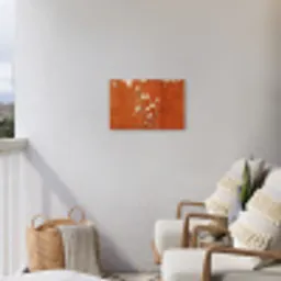 Bloemen - Wit - Subtiel - Roestkleur Tuinposter op houten frame 2 cm dik klein -sfeer1