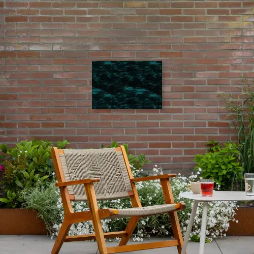 Vloeiend - Verf - Donker Tuinposter op houten frame 2 cm dik klein 845 -sfeer3