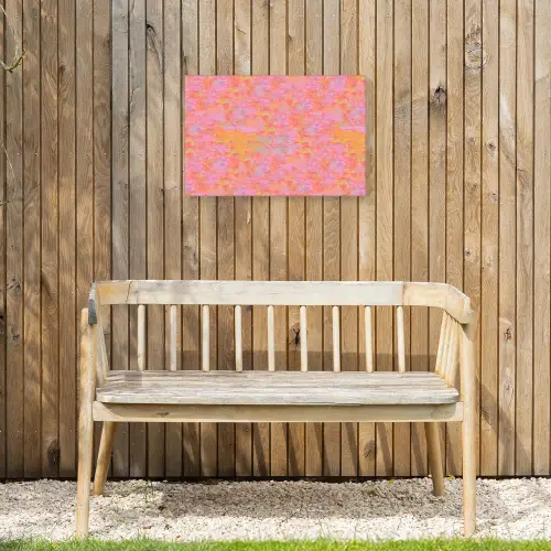 Vloeiend - Verf - Perzik Tuinposter op houten frame 2 cm dik klein 845 -sfeer4