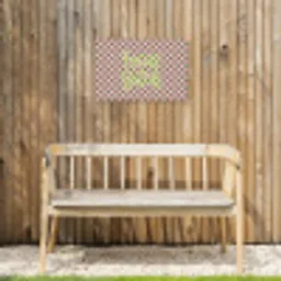 Focus - Vakken - Roze Tuinposter op houten frame 2 cm dik klein -sfeer4