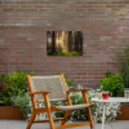 Bos - Gras - Zonlicht Tuinposter op houten frame 2 cm dik klein -sfeer3