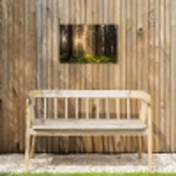 Bos - Gras - Zonlicht Tuinposter op houten frame 2 cm dik klein -sfeer4