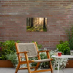 Bos - Zonlicht - Gras Tuinposter op houten frame 2 cm dik klein -sfeer3