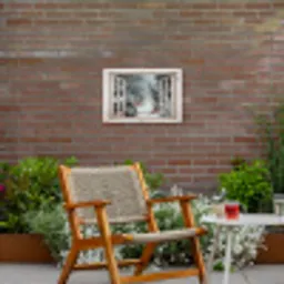 Bos - Winter - Bomen - Natuur - Pad - Doorkijk - Wit Tuinposter op houten frame 2 cm dik klein -sfeer3