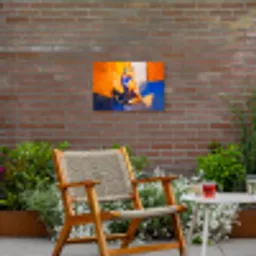 Vos - Oranje - Vormen - Abstract Tuinposter op houten frame 2 cm dik klein -sfeer3