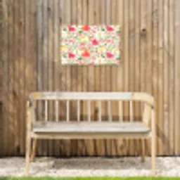 Fruit - Watermeloen - Kersen - Peer Tuinposter op houten frame 2 cm dik klein 845 -sfeer4