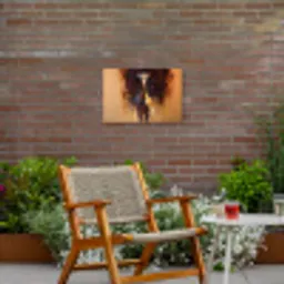 Giraf - Bruin - Abstract - Geschilderd Tuinposter op houten frame 2 cm dik klein -sfeer3