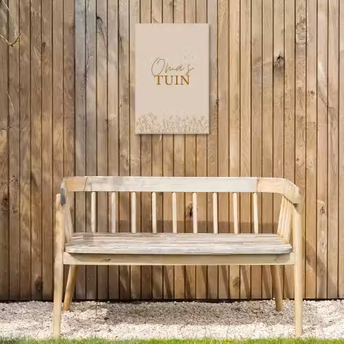 Oma's Tuin met bloemen Tuinposter op houten frame 2 cm dik klein -sfeer4