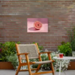 Grapefruit - Roze - Disco - Shiny Tuinposter op houten frame 2 cm dik klein -sfeer3
