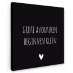 Grote avonturen beginnen klein - Spreuken - Quotes Tuinposter op houten frame 2 cm dik klein -3d
