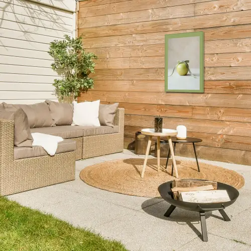 Groen - Appel - Strikje Tuinposter op houten frame 2 cm dik klein -sfeer2