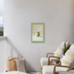 Groen - Appel - Strikje Tuinposter op houten frame 2 cm dik klein -sfeer1