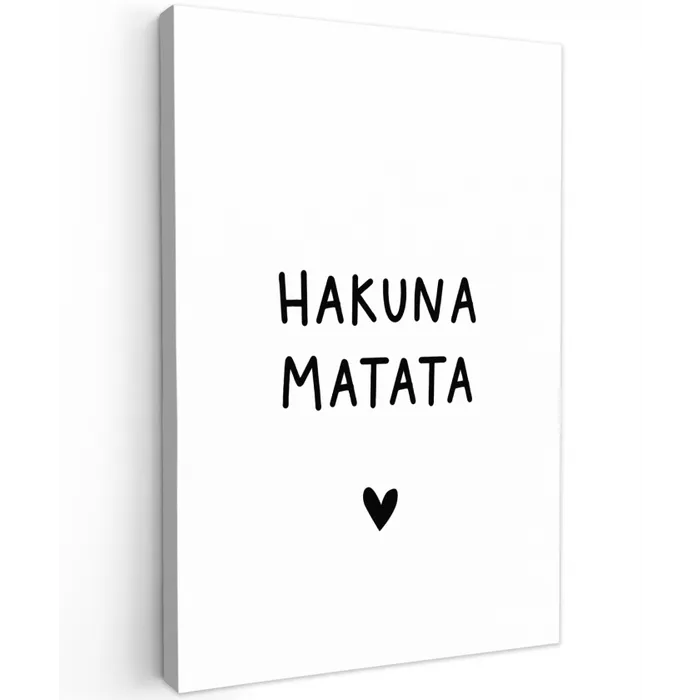 Hakuna matata - Quotes - Spreuken Tuinposter op houten frame 2 cm dik klein -3d