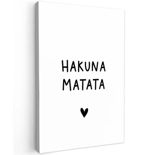Hakuna matata - Quotes - Spreuken Tuinposter op houten frame 2 cm dik klein -3d