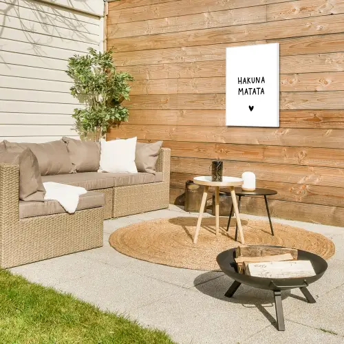 Hakuna matata - Quotes - Spreuken Tuinposter op houten frame 2 cm dik klein -sfeer2