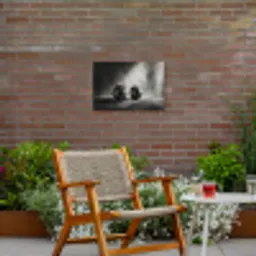 Halter - Gewichten - Zwart Tuinposter op houten frame 2 cm dik klein -sfeer3
