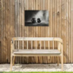 Halter - Gewichten - Zwart Tuinposter op houten frame 2 cm dik klein -sfeer4
