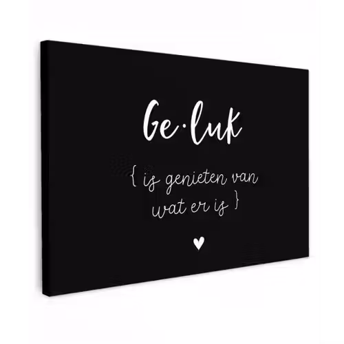 Geluk definitie - Quotes - Geluk is genieten van wat er is - Woordenboek - Tekst Tuinposter op houten frame 2 cm dik klein -3d