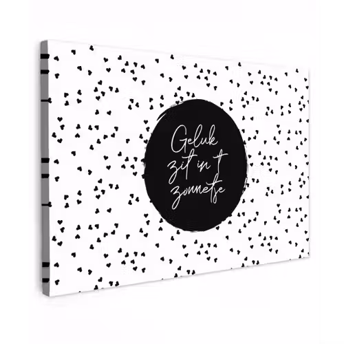 Geluk zit in 't zonnetje - Quotes - Tekst - Zon - Zomer Tuinposter op houten frame 2 cm dik klein -3d