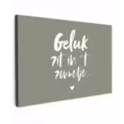 Geluk zit in 't zonnetje - Tekst - Geluk - Quotes - Zon Tuinposter op houten frame 2 cm dik klein -3d