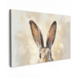 Haas - Oren - Bruin Tuinposter op houten frame 2 cm dik klein -3d