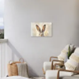 Haas - Oren - Bruin Tuinposter op houten frame 2 cm dik klein -sfeer1