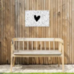 Hartje - Design - Wit Tuinposter op houten frame 2 cm dik klein -sfeer4