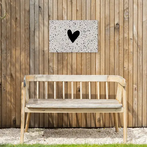 Hartje - Stippen - Beige Tuinposter op houten frame 2 cm dik klein -sfeer4
