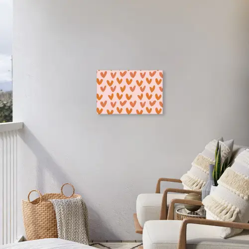 Hartjes - Getekend - Oranje Tuinposter op houten frame 2 cm dik klein 845 -sfeer1