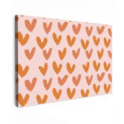 Hartjes - Getekend - Oranje Tuinposter op houten frame 2 cm dik klein 845 -3d