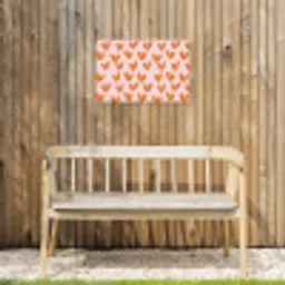 Hartjes - Getekend - Oranje Tuinposter op houten frame 2 cm dik klein 845 -sfeer4