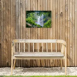 Verborgen Waterval Tuinposter op houten frame 2 cm dik klein -sfeer4
