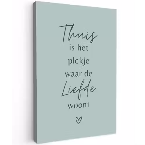 Thuis is het plekje waar de liefde woont Tuinposter op houten frame 2 cm dik klein -3d