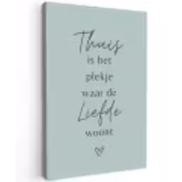 Thuis is het plekje waar de liefde woont Tuinposter op houten frame 2 cm dik klein -3d