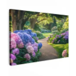 Hortensia- Park - Pad Tuinposter op houten frame 2 cm dik klein -3d