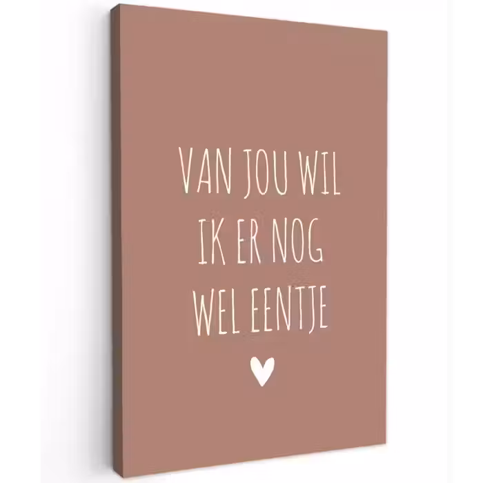 Van jou wil ik er nog wel eentje - Spreuken - Quotes Tuinposter op houten frame 2 cm dik klein -3d