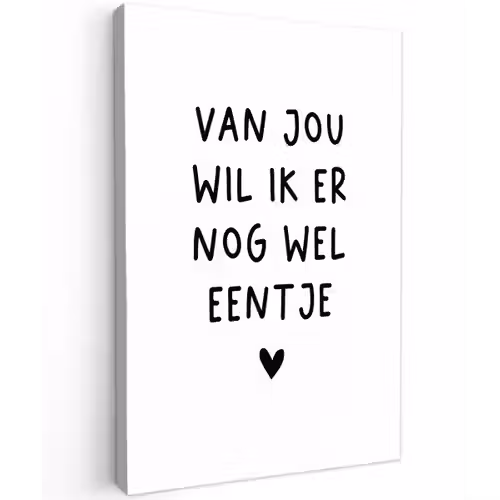Van jou wil ik er nog wel eentje - Quotes - Spreuken Tuinposter op houten frame 2 cm dik klein -3d